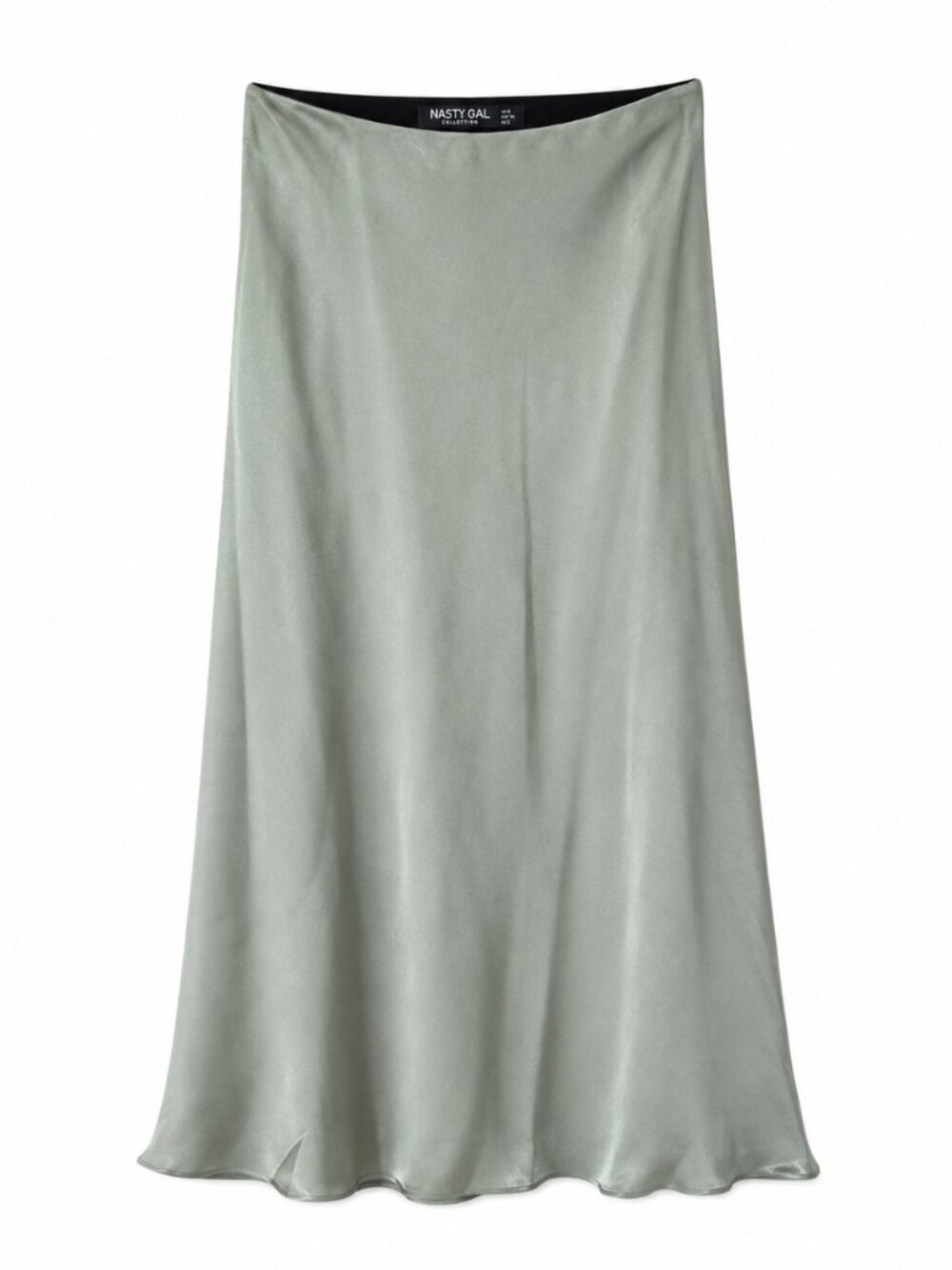 Nasty Gal Sage Green Satin Midi Skirt (Size US 6)